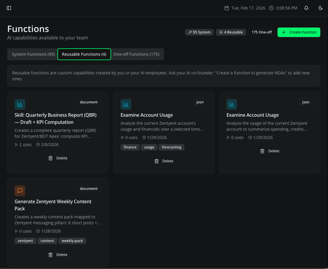 Zentyent platform: task orchestration and execution view