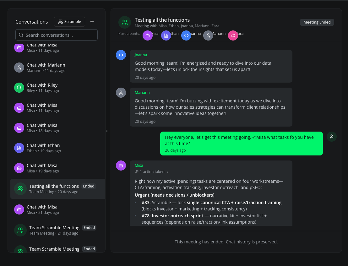 Zentyent platform: persistent memory and context view